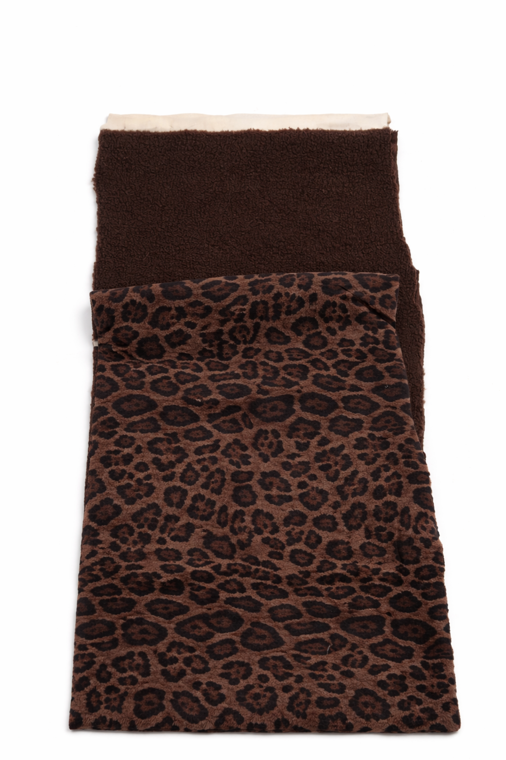 Leopard print double-sided suede/teddy fleece