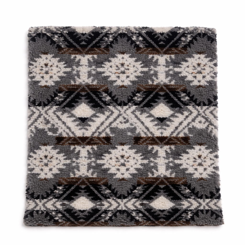 Patterned sherpa fleece printed