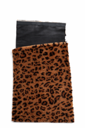 Double-sided leopard print faux fur/leather