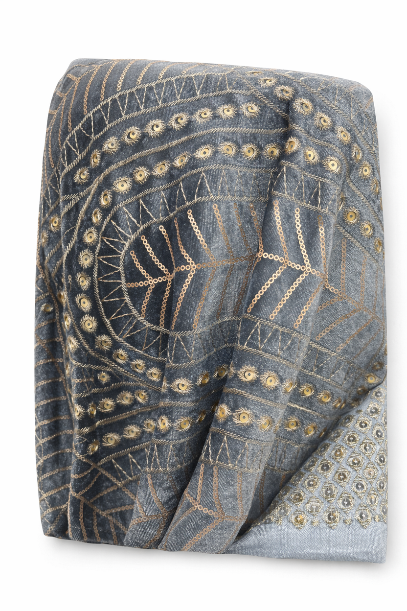 Velvet & Linen metallic embroidery (Alt patterns) – omashco
